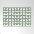 Clovers XXXVII Sage Green Botanical Pattern Welcome Mat Gallery Image 1