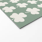 Clovers XXXVII Sage Green Botanical Pattern Welcome Mat Gallery Image 2