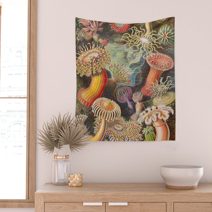 Ernst Haeckel Sea Anemones Vintage Illustration Wall Tapestry Gallery Image 2
