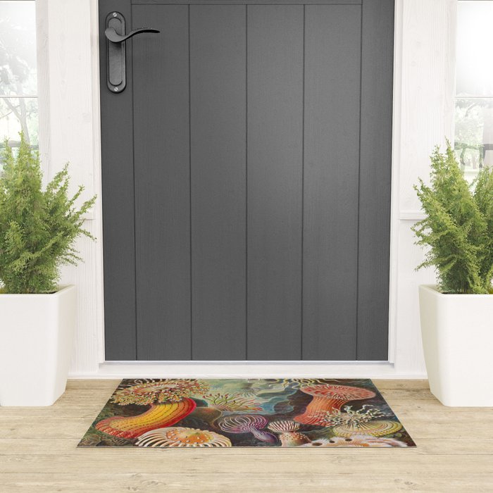 Ernst Haeckel Sea Anemones Vintage Illustration Welcome Mat Gallery Image 3