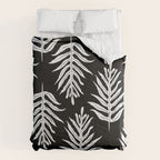 Modern Tropical Lau'ae -Monarch Fern Pattern on Black Comforter Gallery Image 6