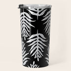 Modern Tropical Lau'ae -Monarch Fern Pattern on Black Travel Mug Gallery Image 3