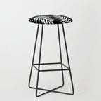 Modern Tropical Lau'ae -Monarch Fern Pattern on Black Stool Gallery Image 1