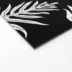 Modern Tropical Lau'ae -Monarch Fern Pattern on Black Welcome Mat Gallery Image 2