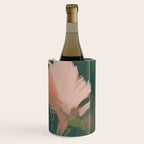Pink Pastel Flowers On Green Canvas. Wine Chiller Gallery Image 3