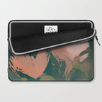 Pink Pastel Flowers On Green Canvas. Laptop Sleeve Gallery Image 2