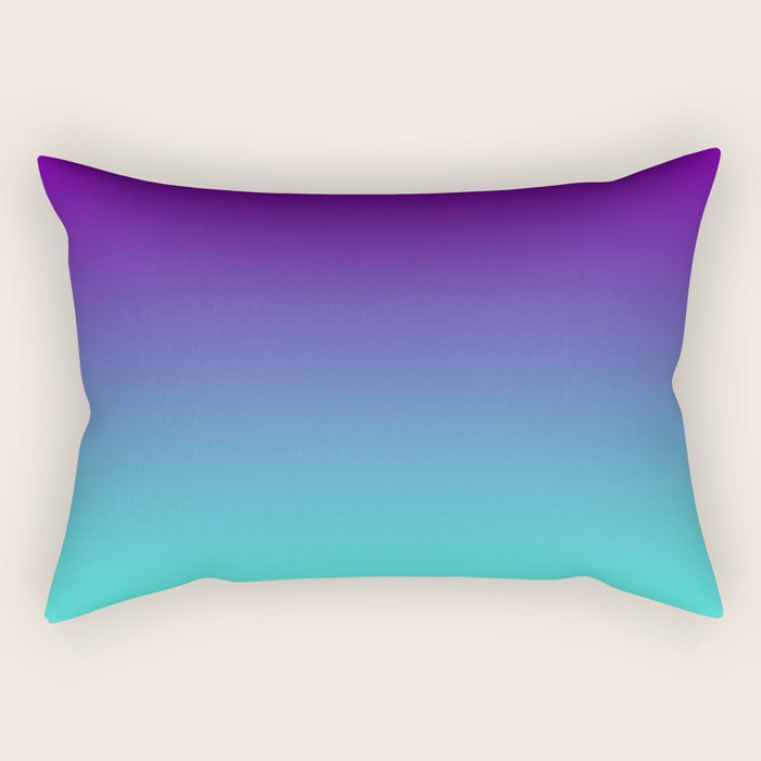 Violet Purple and Turquoise Ombre Rectangular Pillow Gallery Image 1