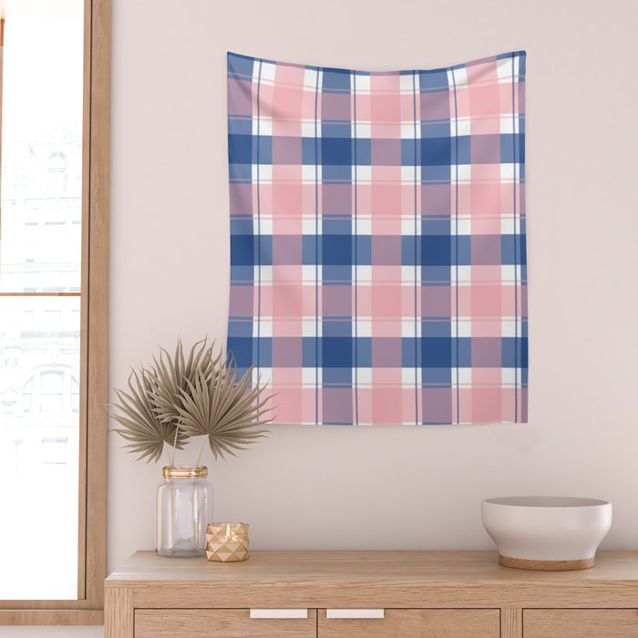 Soft Tones Grid Fusion Wall Tapestry Gallery Image 2