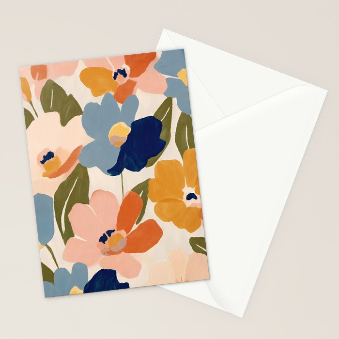Soft Abstract Floral Garden II Stationery Card Gallery Image 2