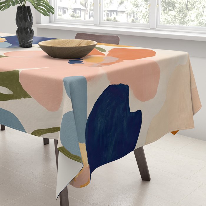 Soft Abstract Floral Garden II Tablecloth Gallery Image 3
