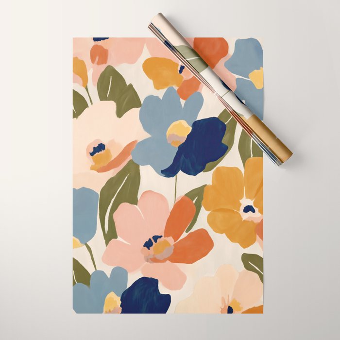 Soft Abstract Floral Garden II Wrapping Paper Gallery Image 1