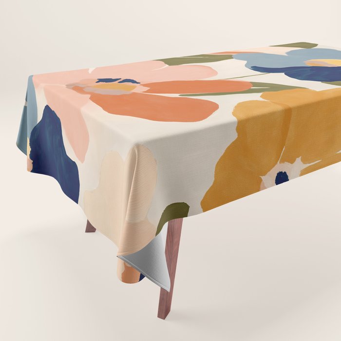 Soft Abstract Floral Garden II Tablecloth Gallery Image 1