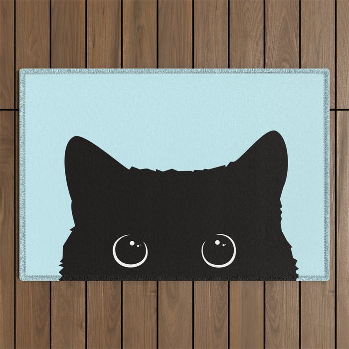 Black cat I Outdoor Rug Gallery Image 1
