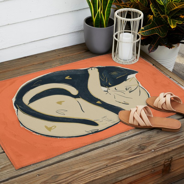 Cats In Love 5 Outdoor Rug Gallery Image 2