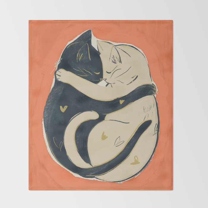Cats In Love 5 Throw Blanket Gallery Image 2