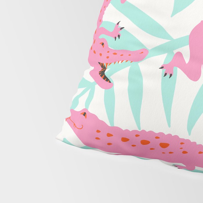 Alligator Collection - Pink & Turquoise Palette Pillow Sham Gallery Image 4