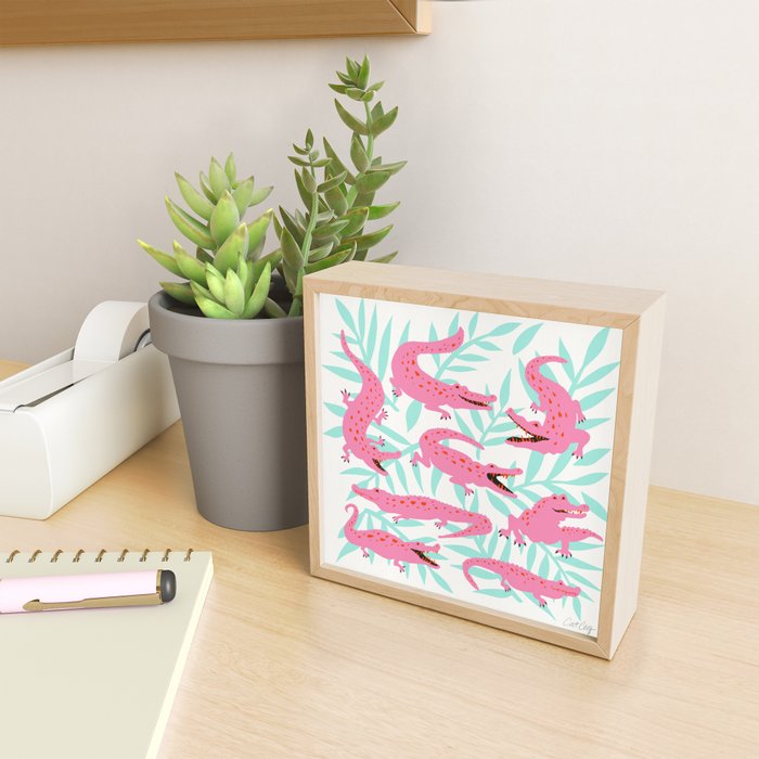 Alligator Collection - Pink & Turquoise Palette Mini Art Print Gallery Image 2