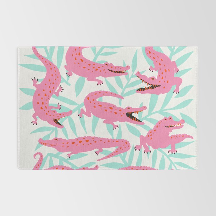 Alligator Collection - Pink & Turquoise Palette Rug Gallery Image 2
