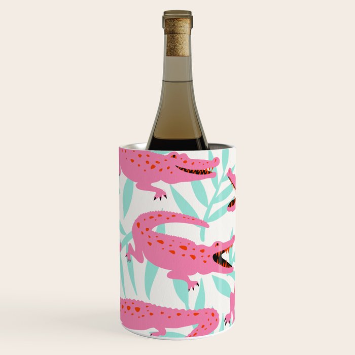 Alligator Collection - Pink & Turquoise Palette Wine Chiller Gallery Image 1