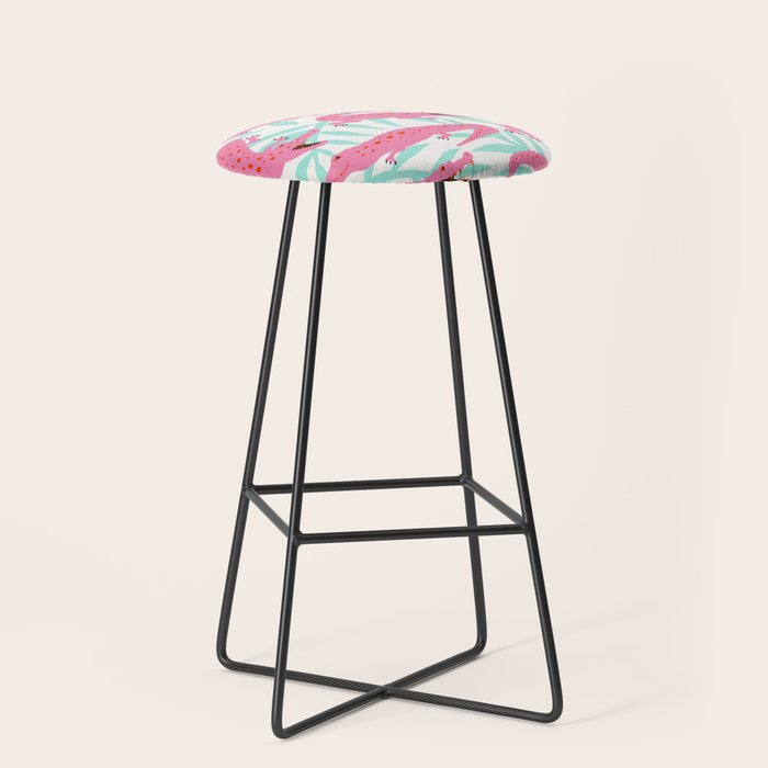 Alligator Collection - Pink & Turquoise Palette Stool Gallery Image 1
