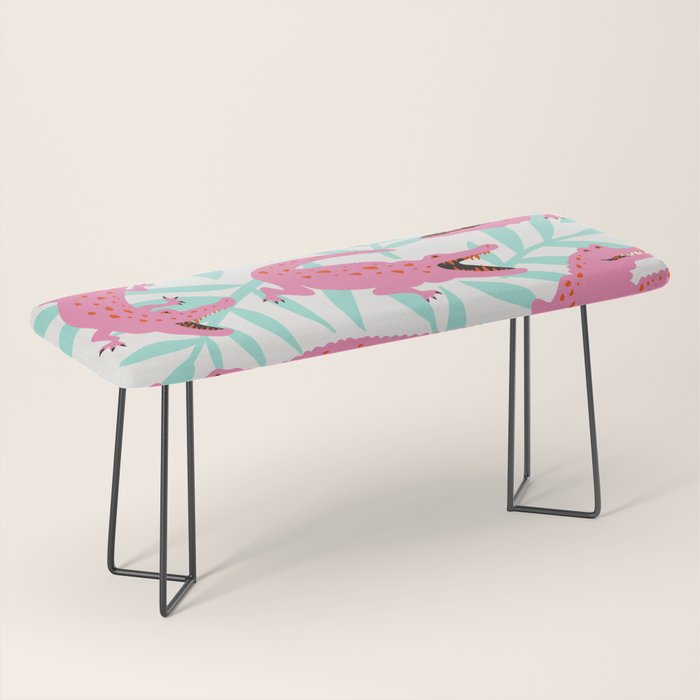 Alligator Collection - Pink & Turquoise Palette Bench Gallery Image 1