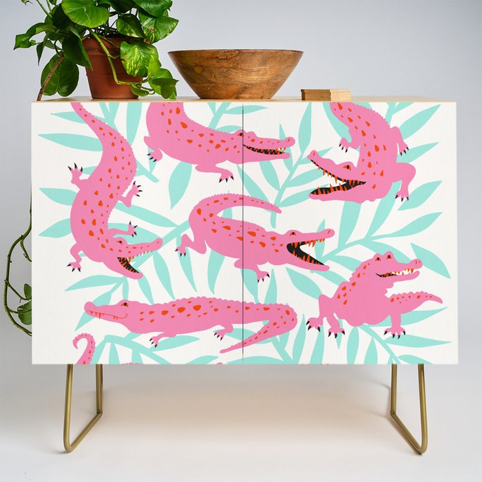 Alligator Collection - Pink & Turquoise Palette Credenza Gallery Image 1