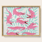 Alligator Collection - Pink & Turquoise Palette Serving Tray Gallery Image 1