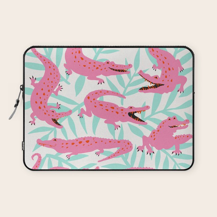 Alligator Collection - Pink & Turquoise Palette Laptop Sleeve Gallery Image 1
