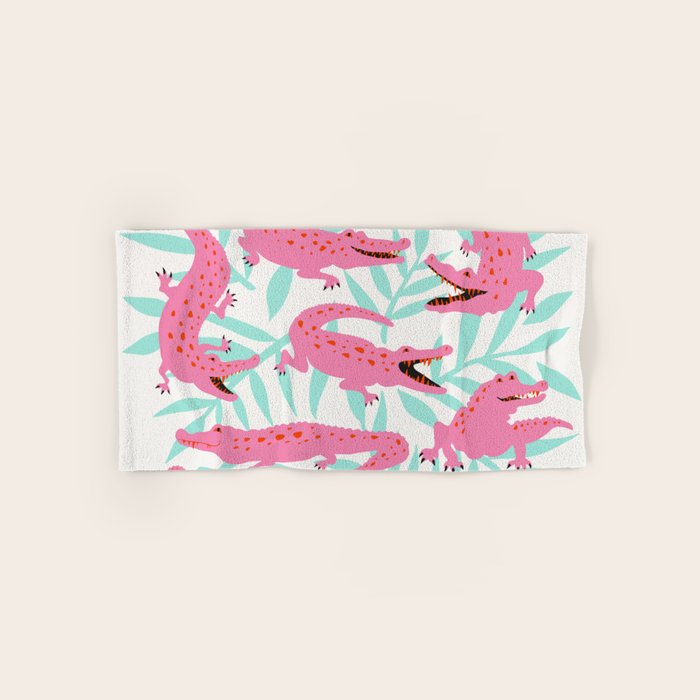 Alligator Collection - Pink & Turquoise Palette Bath Towel Gallery Image 1