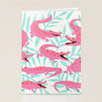 Alligator Collection - Pink & Turquoise Palette Stationery Card Gallery Image 2
