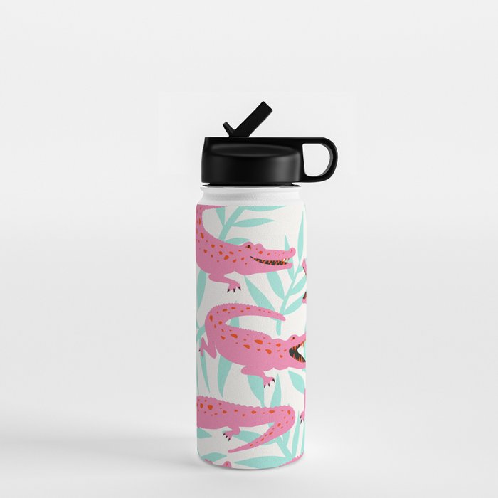Alligator Collection - Pink & Turquoise Palette Water Bottle Gallery Image 1