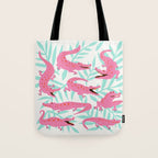 Alligator Collection - Pink & Turquoise Palette Tote Bag Gallery Image 1