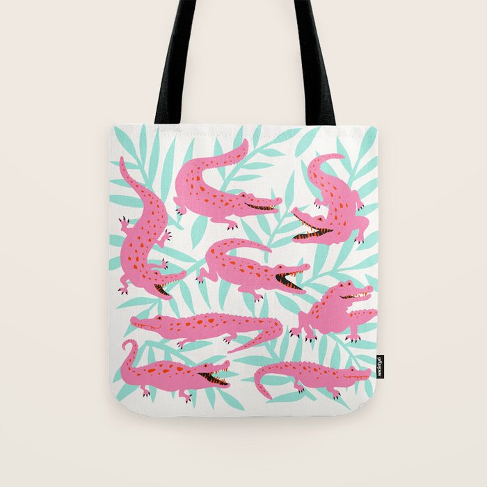 Alligator Collection - Pink & Turquoise Palette Tote Bag Gallery Image 1