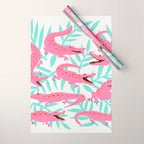 Alligator Collection - Pink & Turquoise Palette Wrapping Paper Gallery Image 1