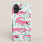 Alligator Collection - Pink & Turquoise Palette iPhone Case Gallery Image 1