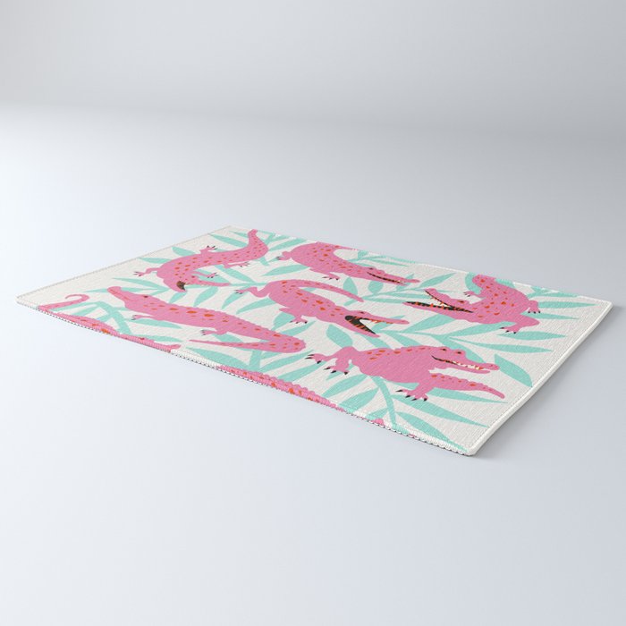Alligator Collection - Pink & Turquoise Palette Rug Gallery Image 3