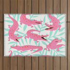 Alligator Collection â Pink & Turquoise Palette Outdoor Rug Gallery Image 1