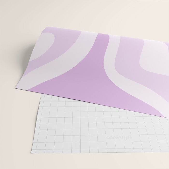 Modern Retro Liquid Swirl Abstract in Light Lilac Wrapping Paper Gallery Image 2