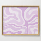 Modern Retro Liquid Swirl Abstract in Light Lilac Serving Tray Gallery Image 1