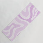 Modern Retro Liquid Swirl Abstract in Light Lilac Yoga Mat Gallery Image 1