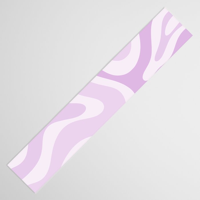 Modern Retro Liquid Swirl Abstract in Light Lilac Table Runner Gallery Image 3