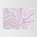 Modern Retro Liquid Swirl Abstract in Light Lilac Rug Gallery Image 2