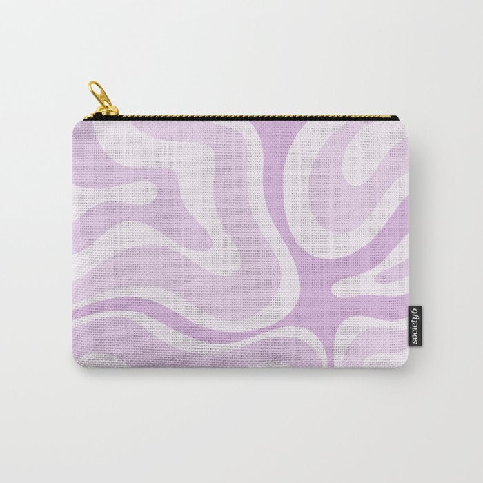 Modern Retro Liquid Swirl Abstract in Light Lilac Carry All Pouch Gallery Image 1