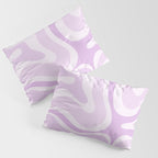 Modern Retro Liquid Swirl Abstract in Light Lilac Pillow Sham Gallery Image 3