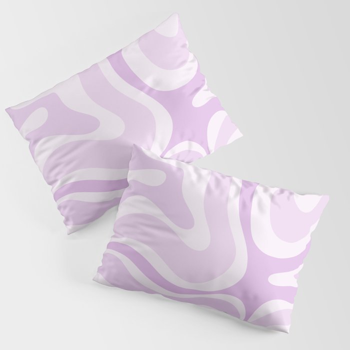 Modern Retro Liquid Swirl Abstract in Light Lilac Pillow Sham Gallery Image 3