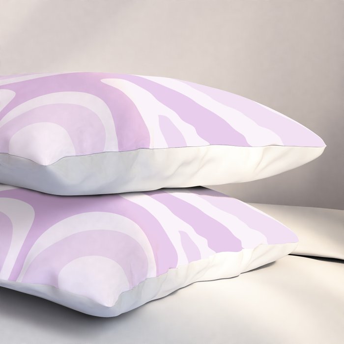 Modern Retro Liquid Swirl Abstract in Light Lilac Pillow Sham Gallery Image 3