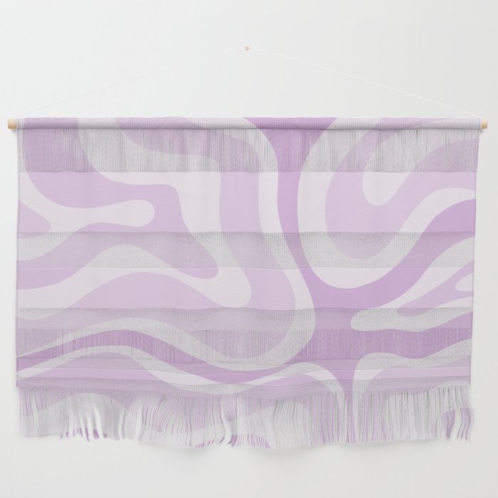 Modern Retro Liquid Swirl Abstract in Light Lilac Wall Hanging Gallery Image 1