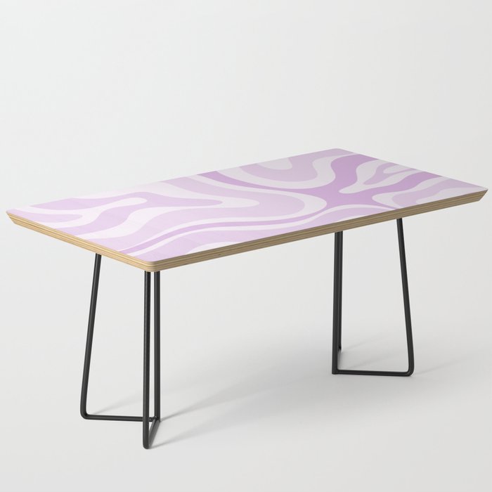 Modern Retro Liquid Swirl Abstract in Light Lilac Coffee Table Gallery Image 1