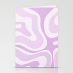 Modern Retro Liquid Swirl Abstract in Light Lilac Stationery Card Gallery Image 2