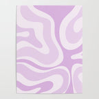Modern Retro Liquid Swirl Abstract in Light Lilac Poster Gallery Image 4